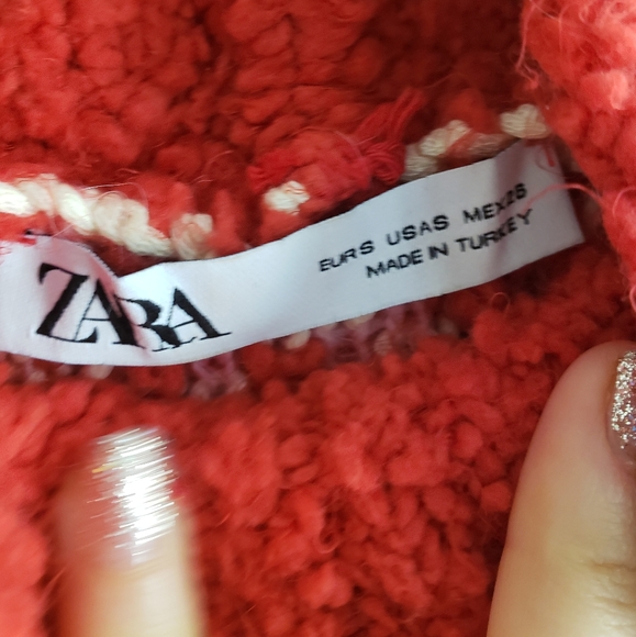 Zara Jacquard Knit Pink and Red Chunky Sweater - size small - Picture 14 of 15